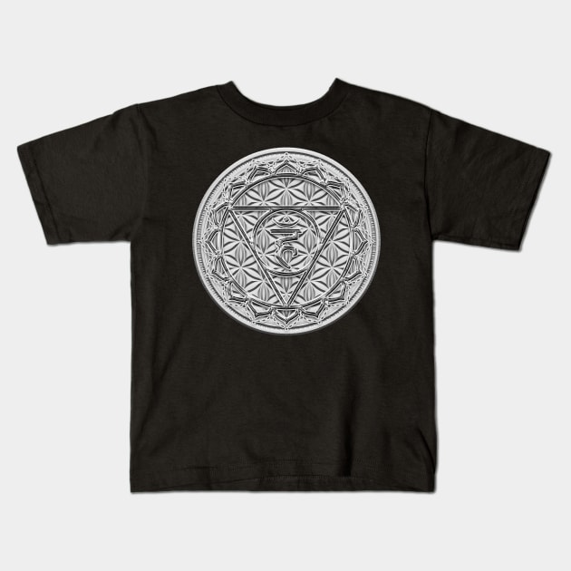 Flower Of Life Chakra Divine Geometry Spirituality Kids T-Shirt by Foxxy Merch